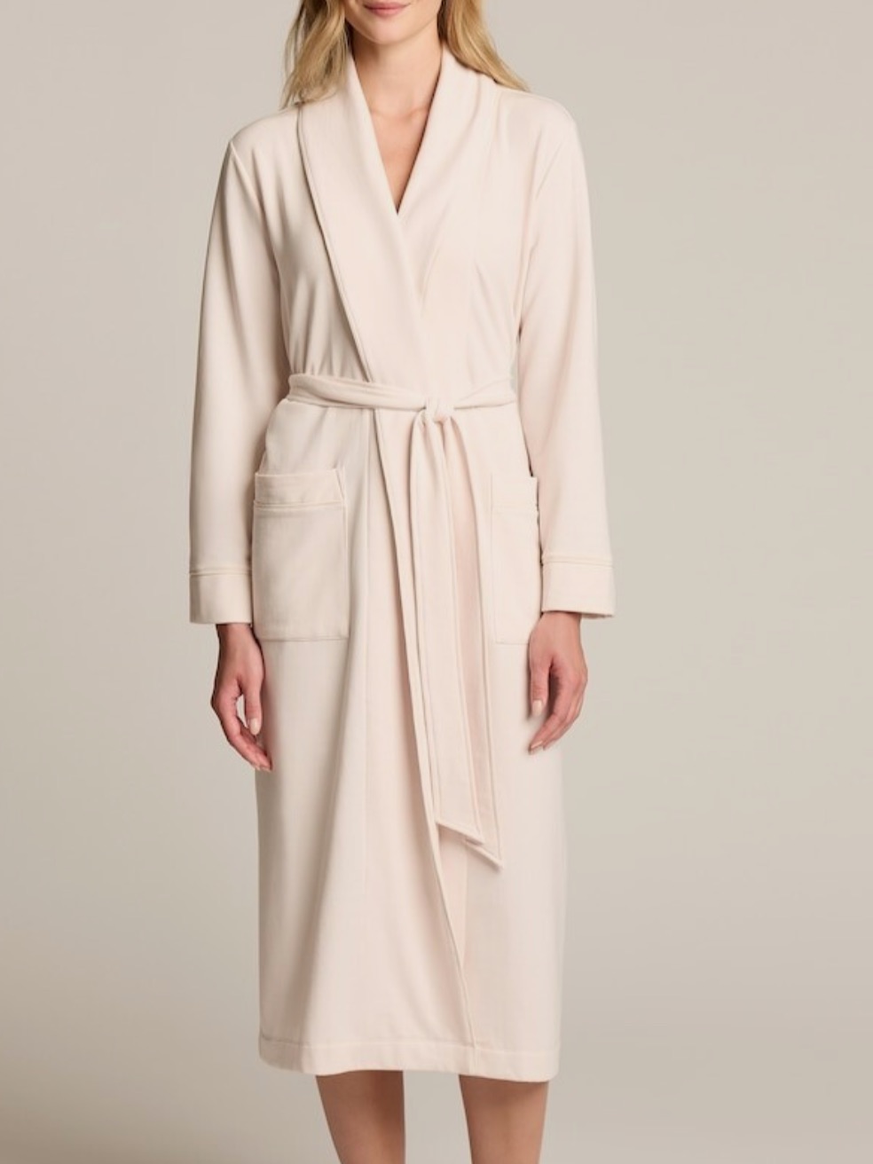 Love & Lore Shawl Collar Wrap Around Robe With Front Patch Pockets
